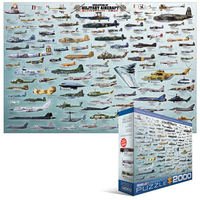 Evolution of Military Aircraft - 2000pc Jigsaw Puzzle by Eurographics