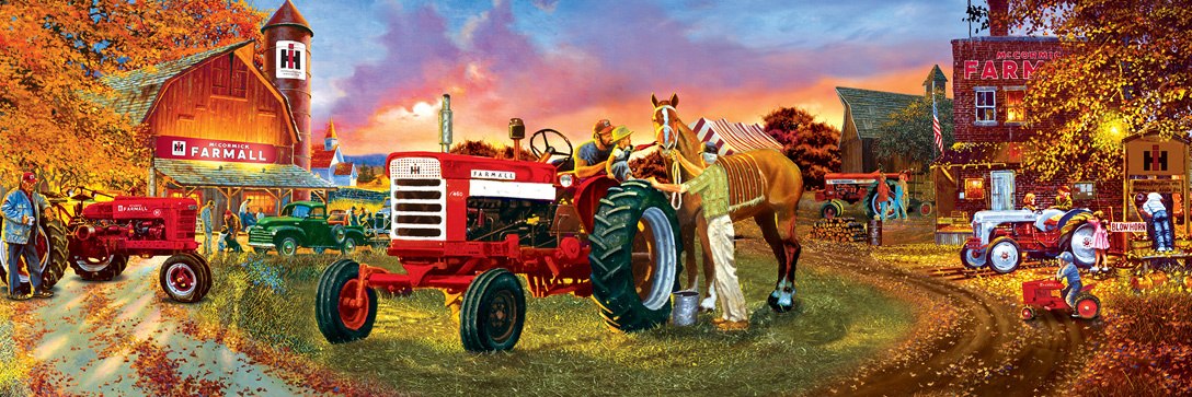 John Deere: Farmall Horse Power Pano - 1000pc Panoramic Jigsaw Puzzle by Masterpieces - image main