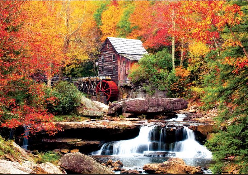 Kodak: Glade Creek Mill, Babcock State Park - 550pc Jigsaw Puzzle by Lafayette Puzzle Factory  			  					NEW