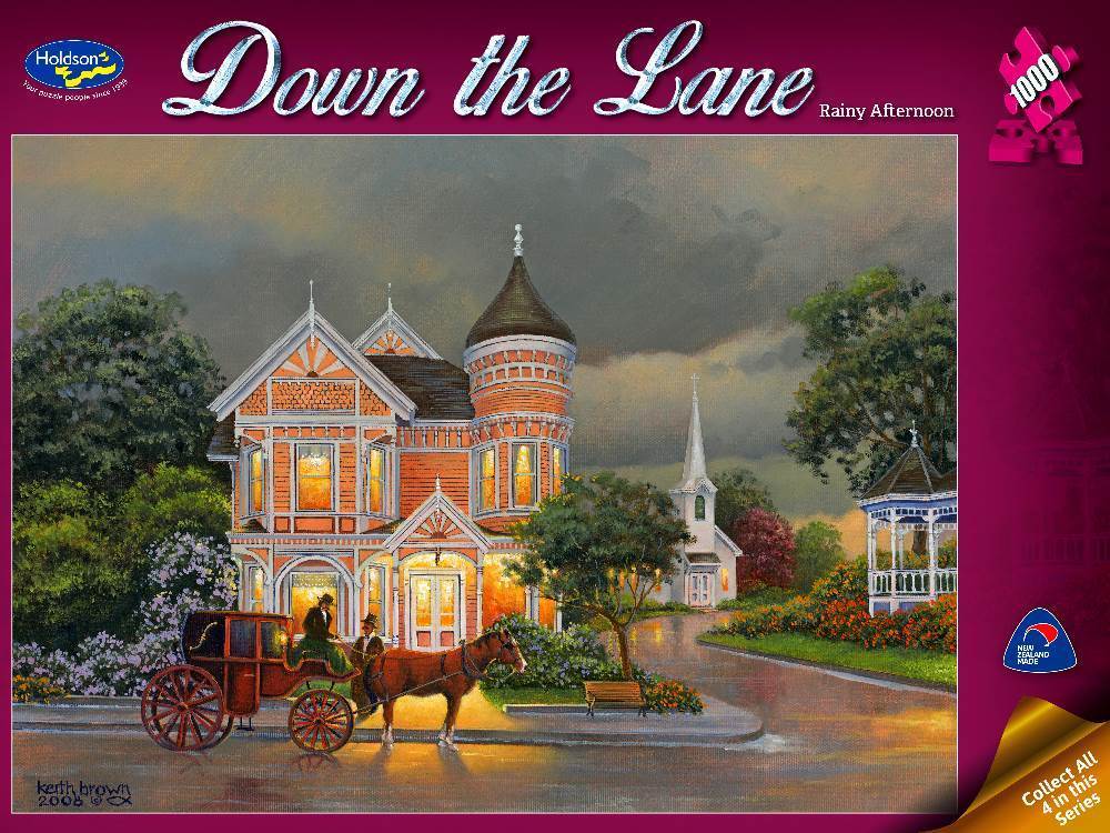 Down the Lane: Rainy Afternoon - 1000pc Jigsaw Puzzle by Holdson  			  					NEW - image 1