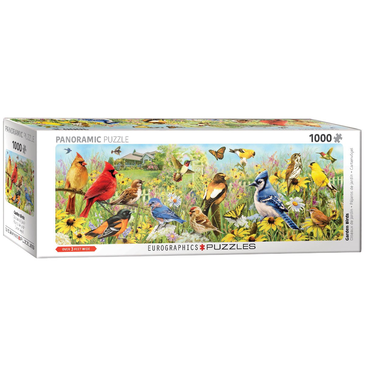 Giordano: Backyard Birds - 1000pc Panoramic Jigsaw Puzzle by Eurographics  			  					NEW - image 1