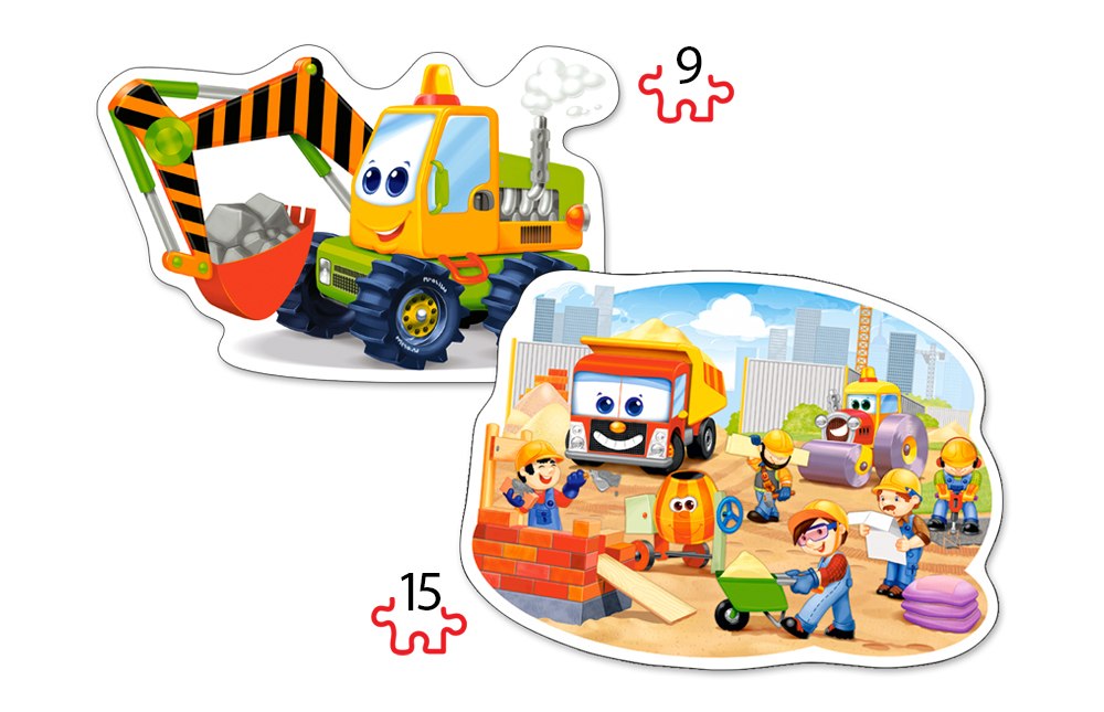 Construction Works - 2 x 9pc Jigsaw Puzzle By Castorland