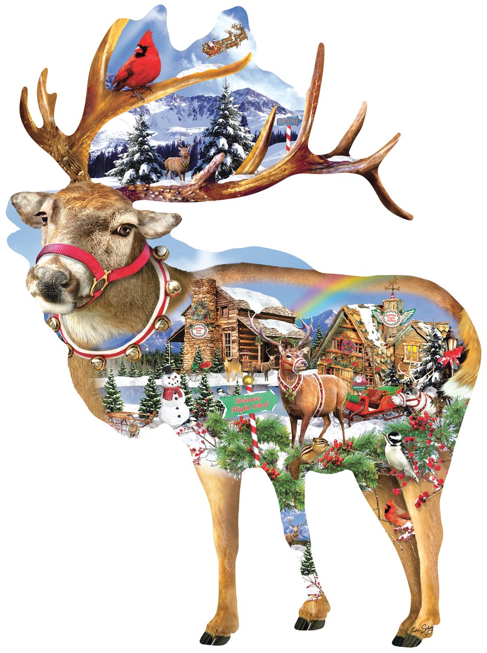 Reindeer Training - 800pc Jigsaw Puzzle by Sunsout  			  					NEW