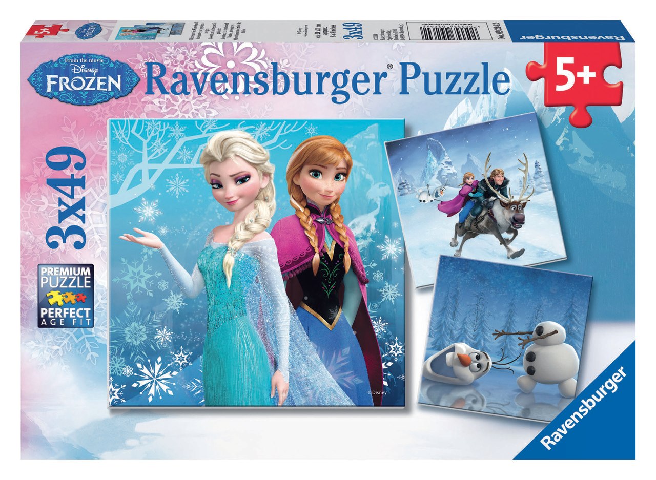 Frozen: Winter Adventures - 3x 49pc Jigsaw Puzzles by Ravensburger - image main