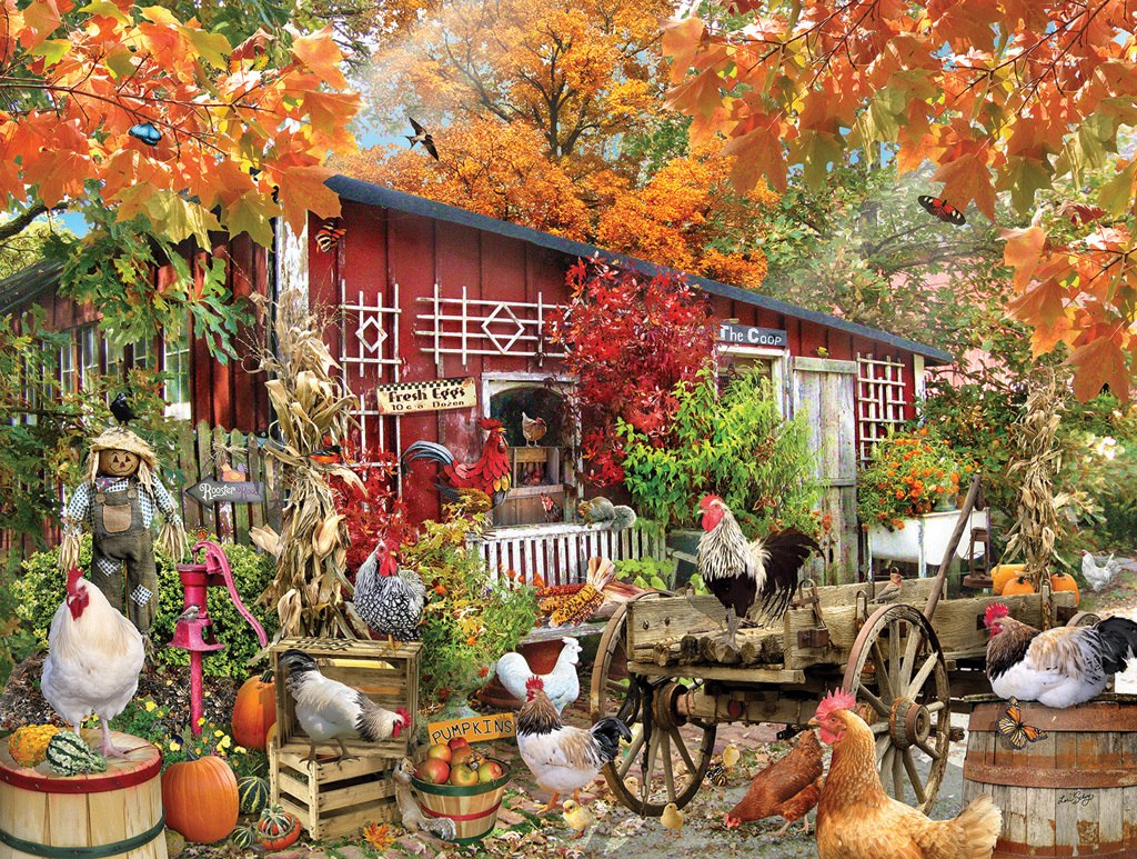 Barnyard Chickens - 500pc Jigsaw Puzzle by SunsOut