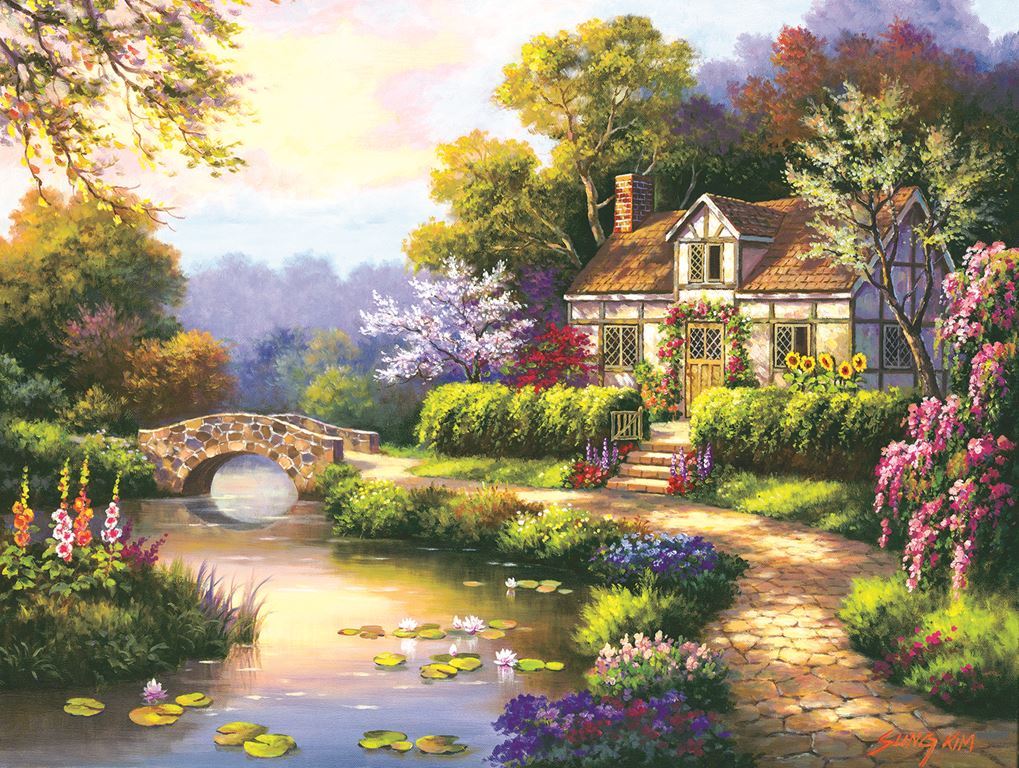 Swan Cottage II - 300pc Large Format Jigsaw Puzzle by SunsOut