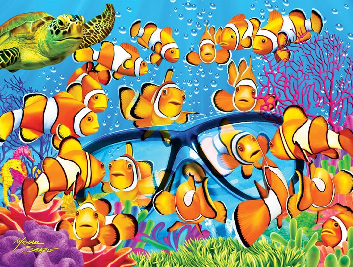 Extreme Color: Curious Clownfish - 300pc EZ Grip Glow-in-the-Dark Jigsaw Puzzle by Masterpieces