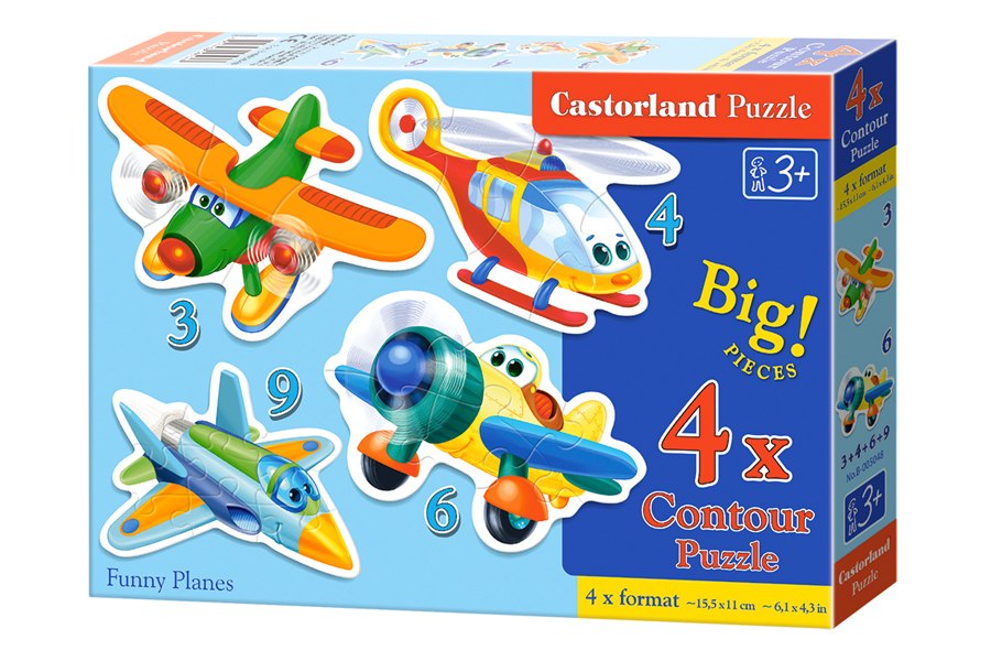 Funny Planes - 3,4,6,9pc Jigsaw Puzzle By Castorland - image 1