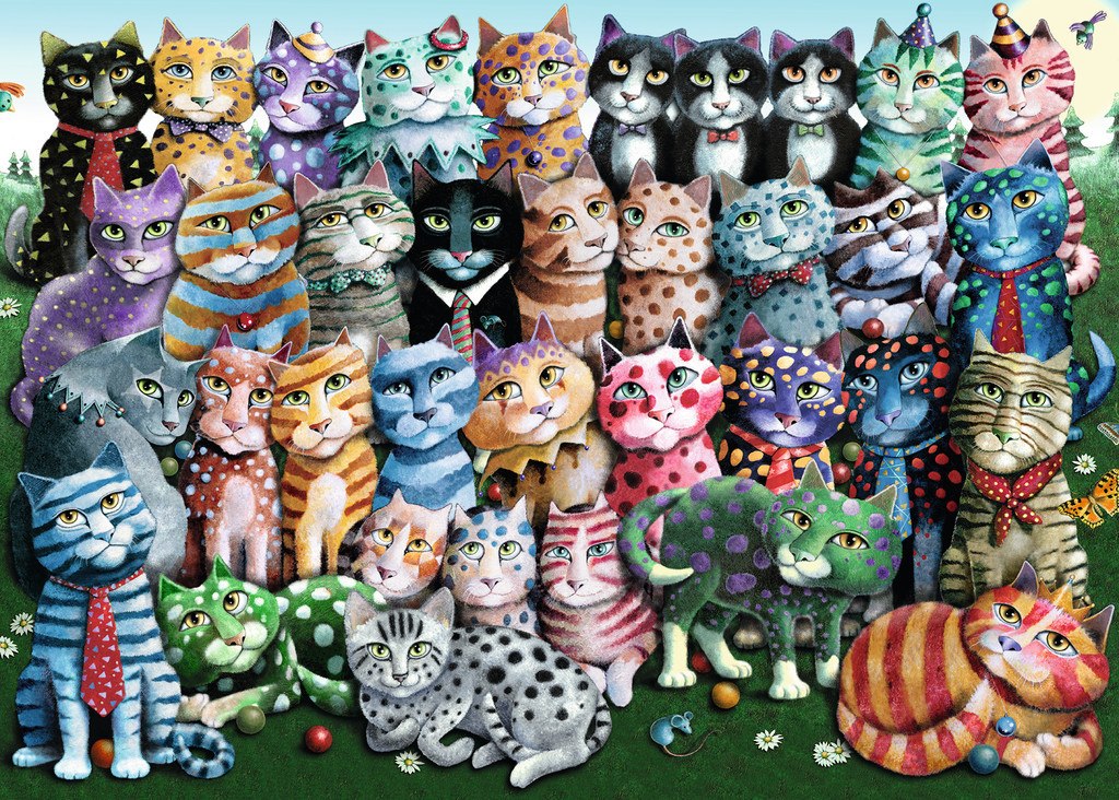 Cat Family Reunion - 1000pc Jigsaw Puzzle By Ravensburger