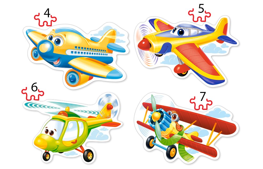 Funny Planes - 4,5,6,7pc Jigsaw Puzzle By Castorland