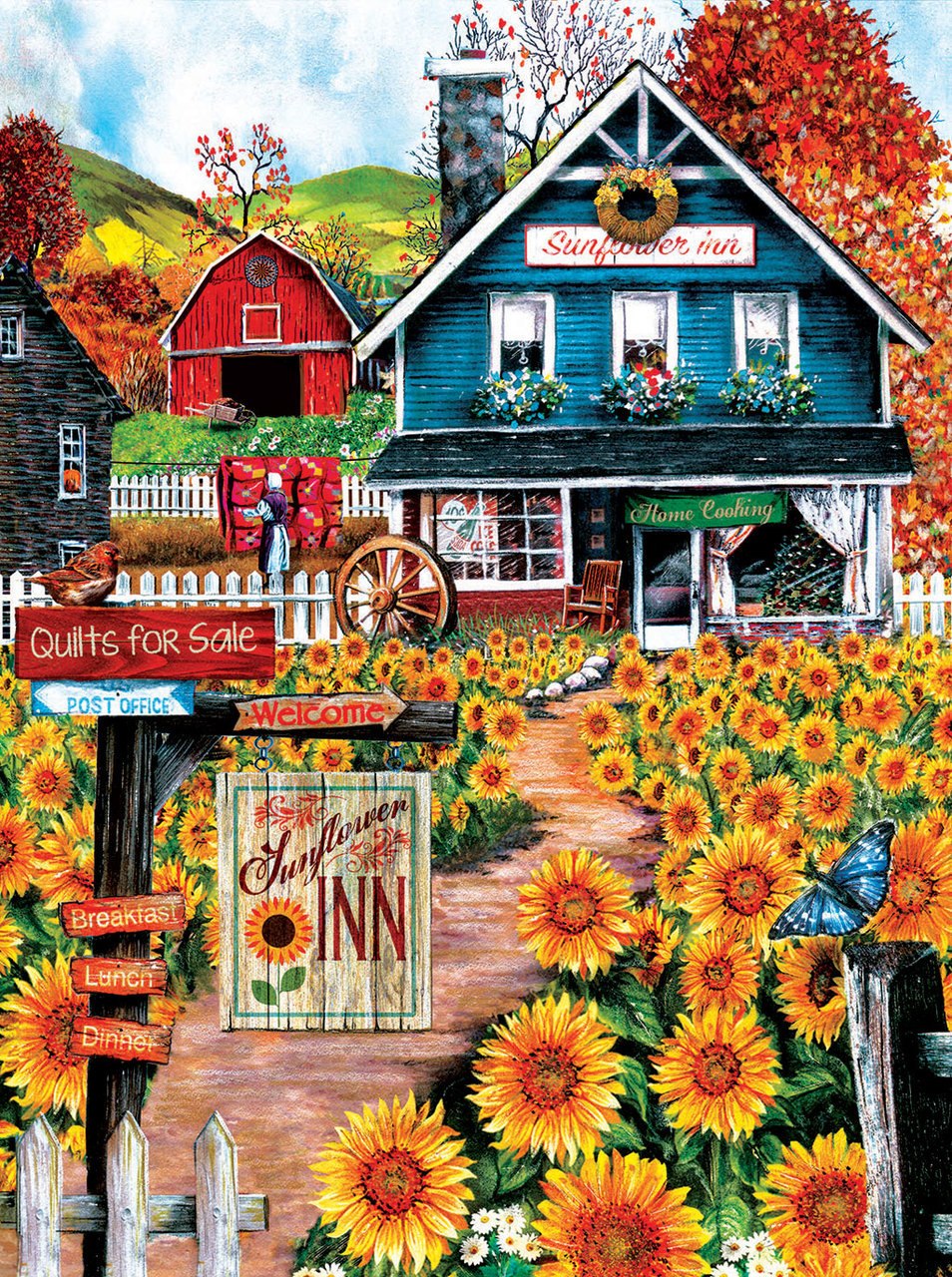 At the Sunflower Inn - 1000pc Jigsaw Puzzle by Sunsout