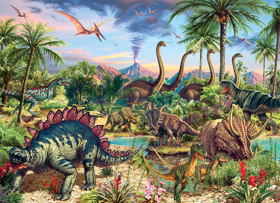 Prehistoric Party - 350pc Family Jigsaw Puzzle by Cobble Hill