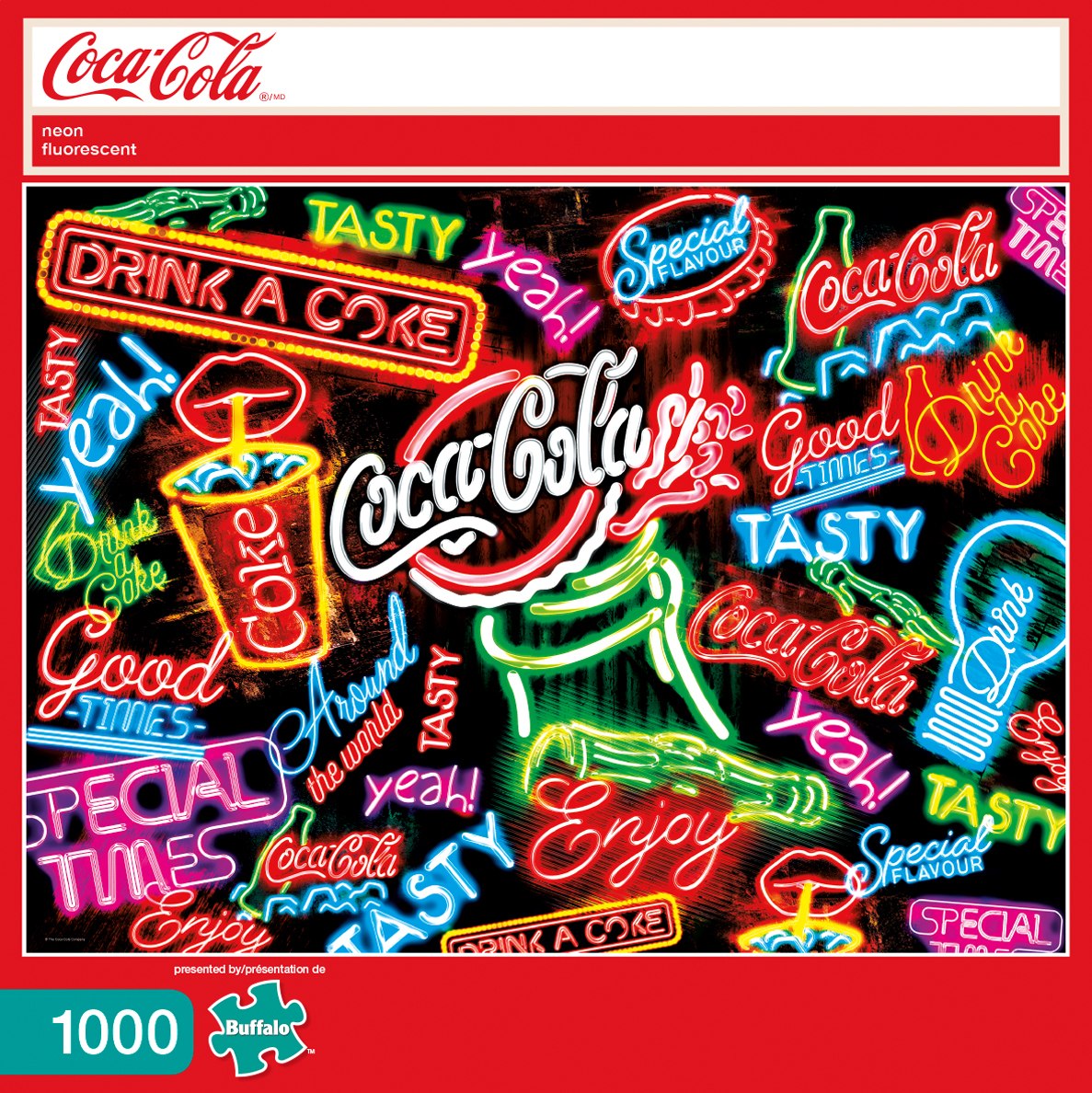 Coca Cola: Neon Fluorescent - 1000pc Jigsaw Puzzle By Buffalo Games - image 1