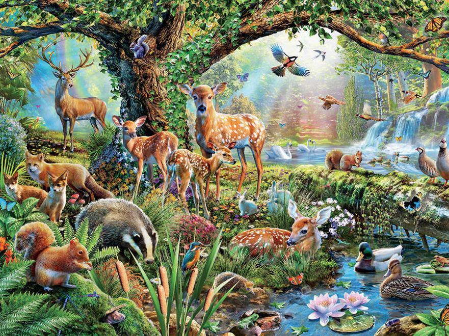 Woodland Creatures - 1500pc Jigsaw Puzzle by Ceaco  			  					NEW