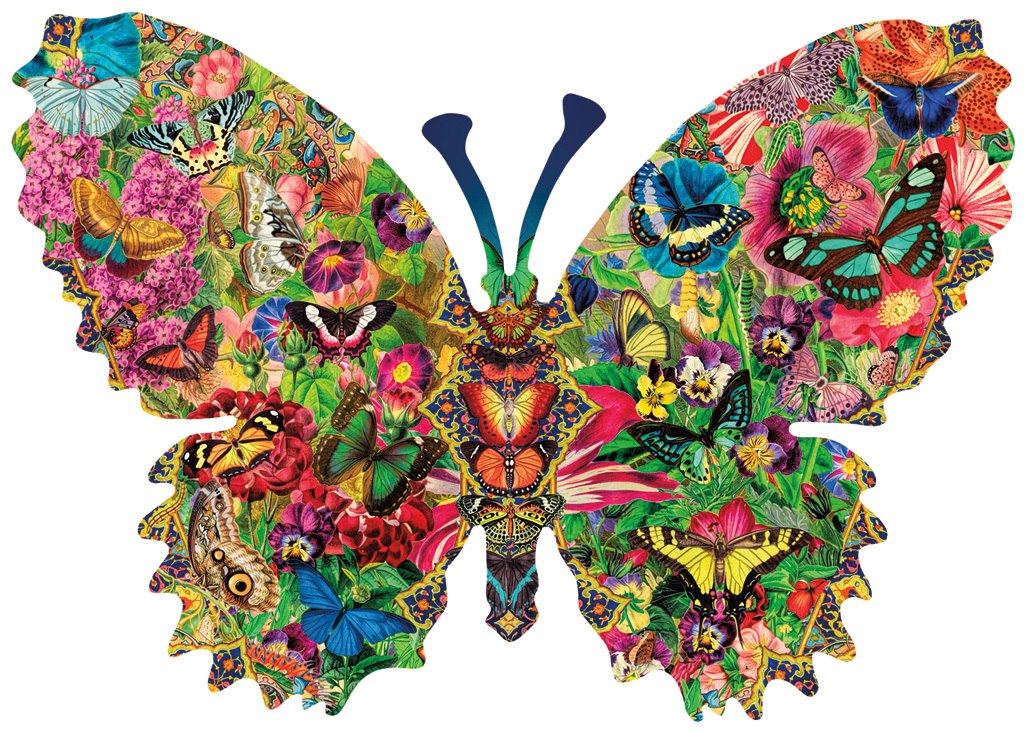 Butterfly Menagerie - 1000pc Shaped Jigsaw Puzzle by SunsOut