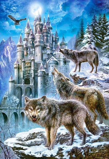 Wolves and Castle - 1500pc Jigsaw Puzzle by Castorland