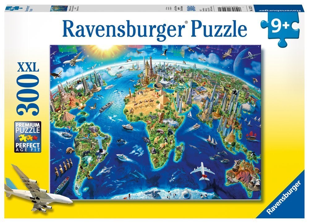 World Landmarks Map - 300pc Jigsaw Puzzle by Ravensburger - image 1