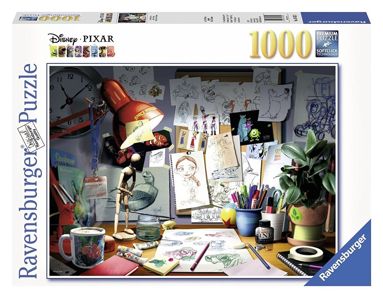 Disney Pixar: The Artist's Desk (1000pc Puzzle) - 1000pc Jigsaw Puzzle by Ravensburger - image 1