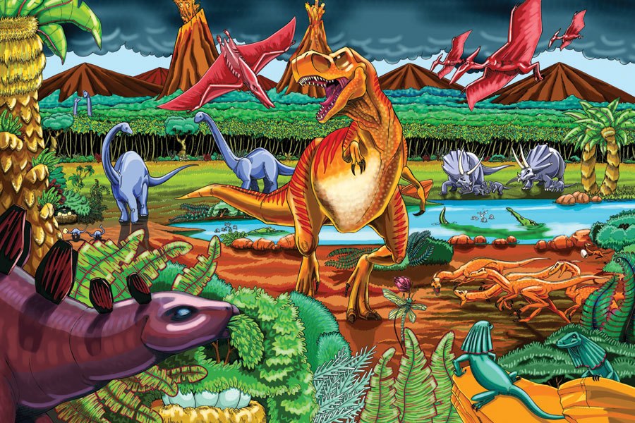 Dinosaur Volcano - 36pc Jigsaw Puzzle By Cobble Hill