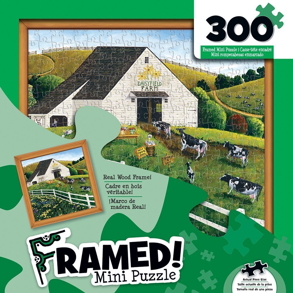 Daisy Field Farm - 300pc Framed Mini Jigsaw Puzzle By Masterpieces