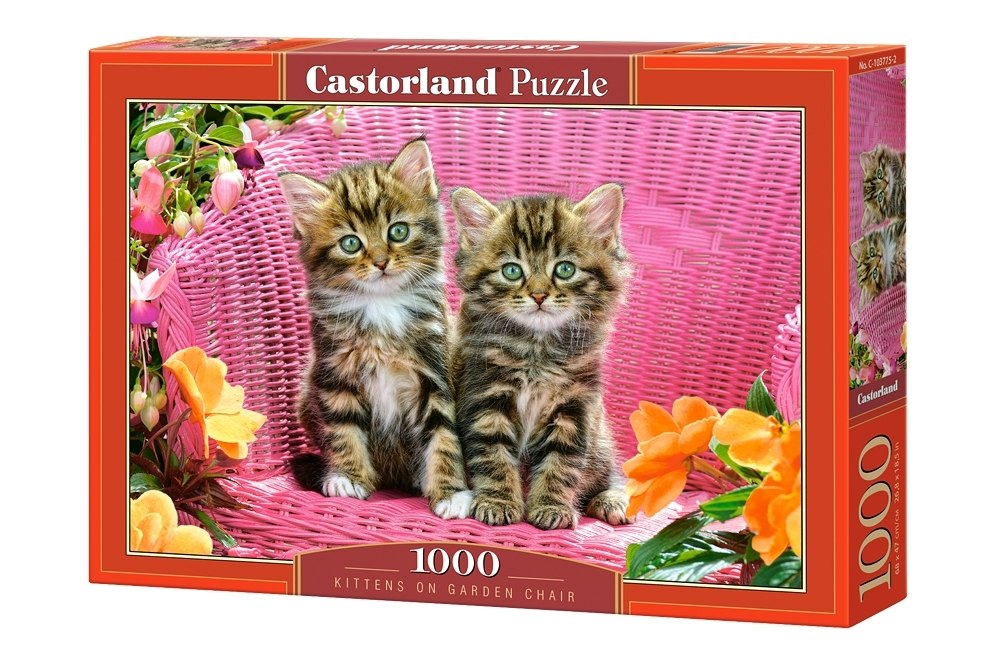 Kittens on Garden Chair - 1000pc Jigsaw Puzzle By Castorland  			  					NEW - image 1