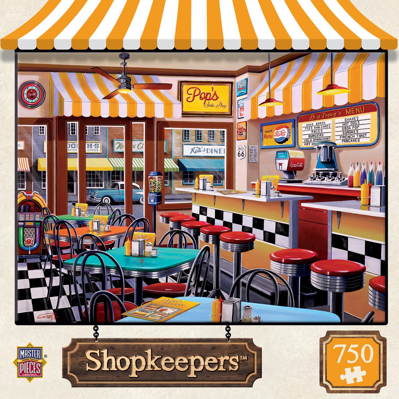 Pop's Soda Fountain - 750pc Jigsaw Puzzle by Masterpieces  			  					NEW - image 1