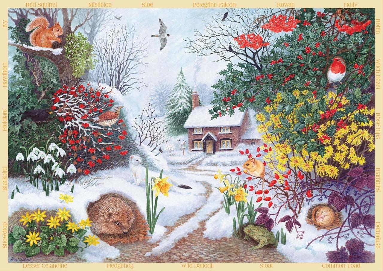 Winter Hedgerow - 500pc Jigsaw Puzzle By Falcon  			  					NEW - image main