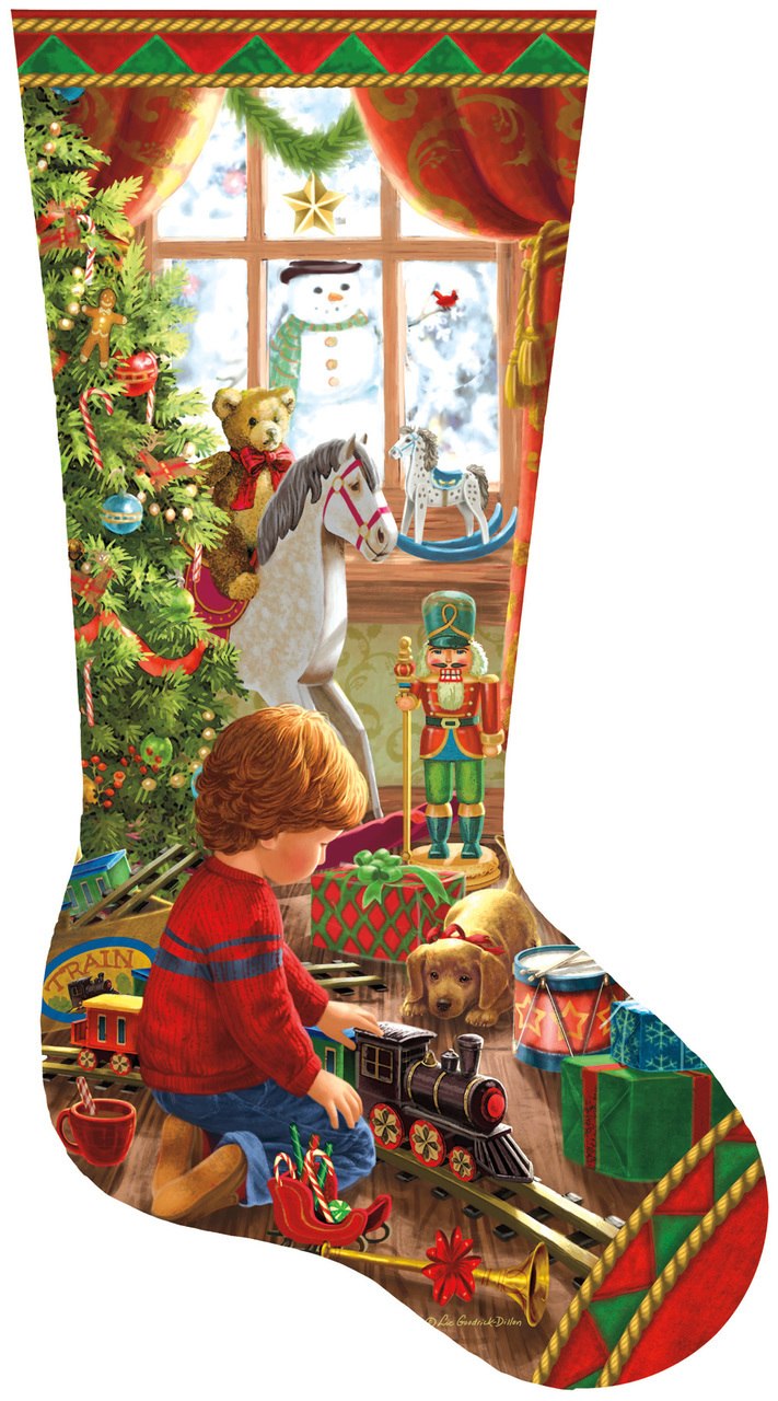 A Boy's Stocking - 800pc Shaped Jigsaw Puzzle by SunsOut