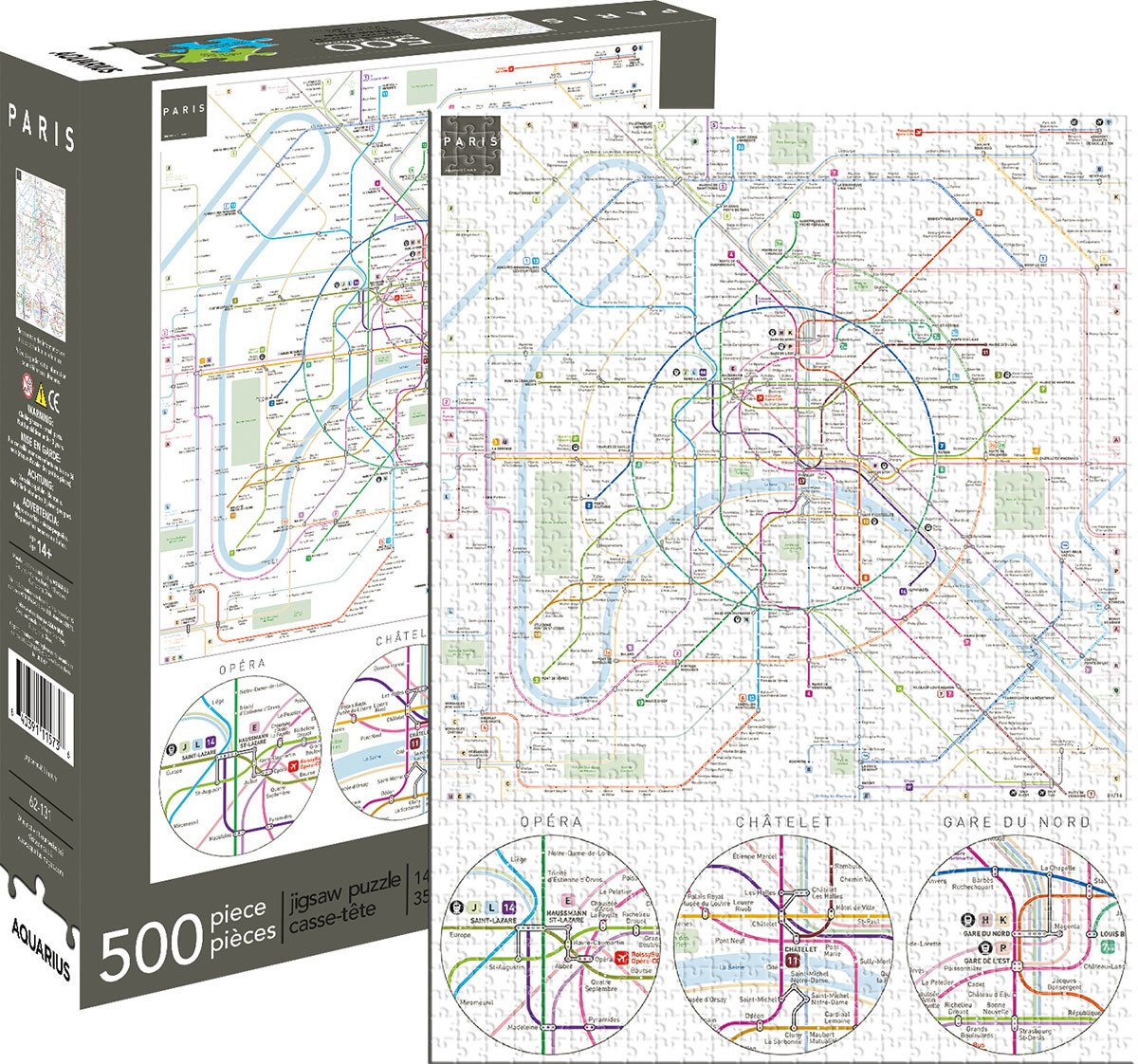 Paris Metro - 500pc Jigsaw Puzzle by Aquarius  			  					NEW - image 2