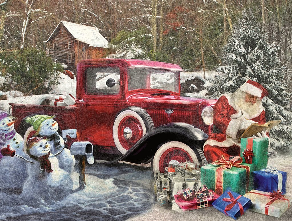 Santa and Truck - 1000pc Jigsaw Puzzle By White Mountain - image main
