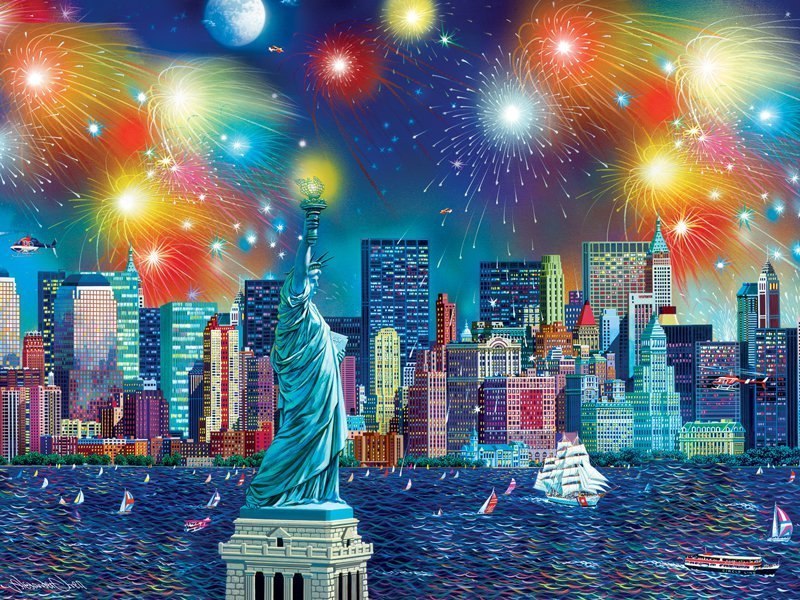 Cities In Color: Manhattan Celebration - 750pc Jigsaw Puzzle by Buffalo Games
