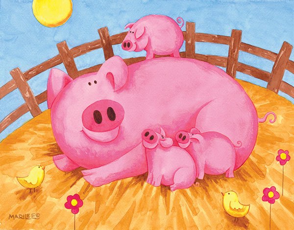 Pink Pigs - 63pc Jigsaw Puzzle By Sunsout  			  					NEW