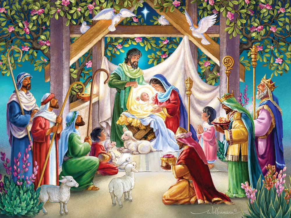 Magi at the Manger - 550pc Jigsaw Puzzle by Vermont Christmas Company