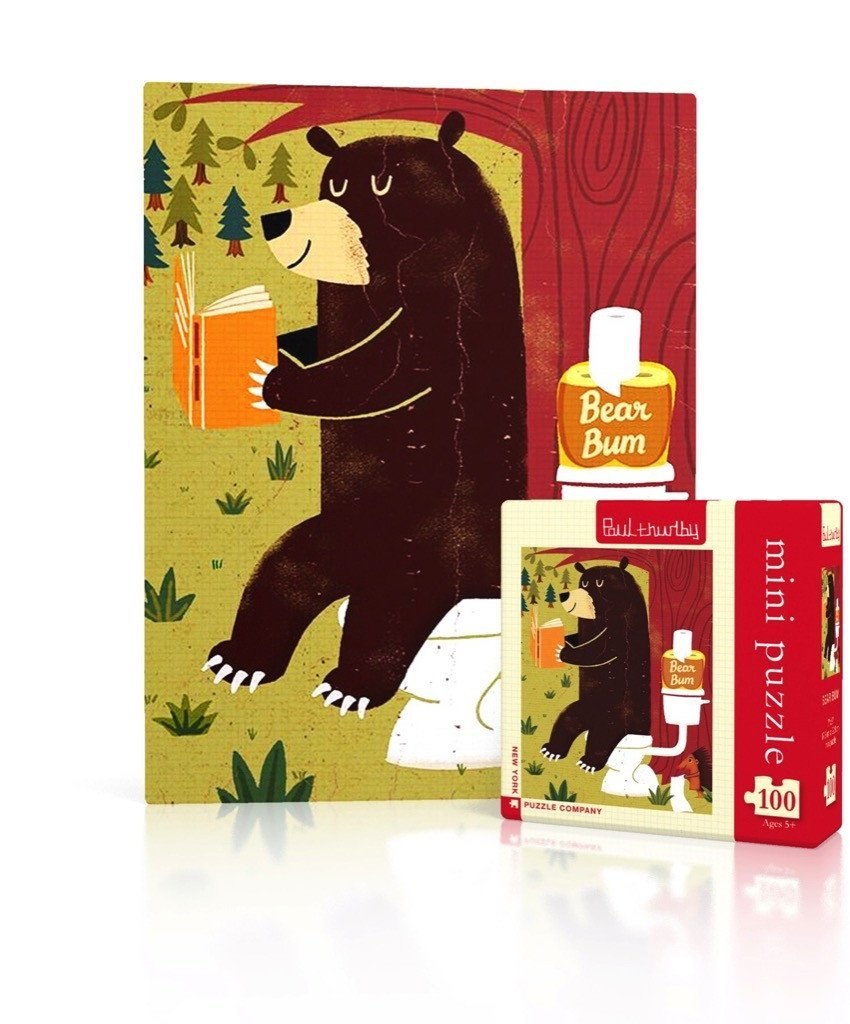 Bear Bum - 100pc Miniature Jigsaw Puzzle by New York Puzzle Co. - image 1