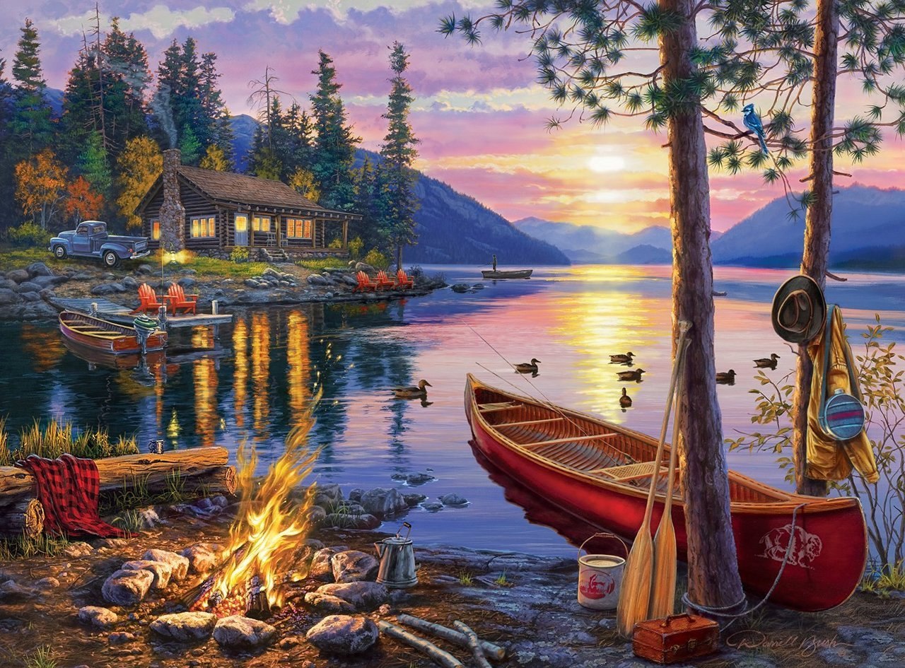 Darrell Bush: Canoe Lake - 1000pc Jigsaw Puzzle by Buffalo Games