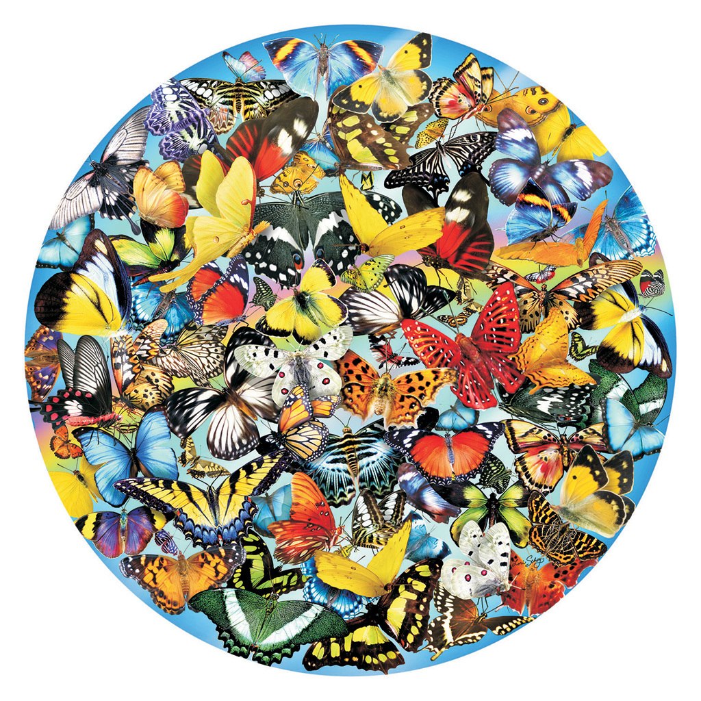 Butterflies in the Round - 1000pc Jigsaw Puzzle by SunsOut