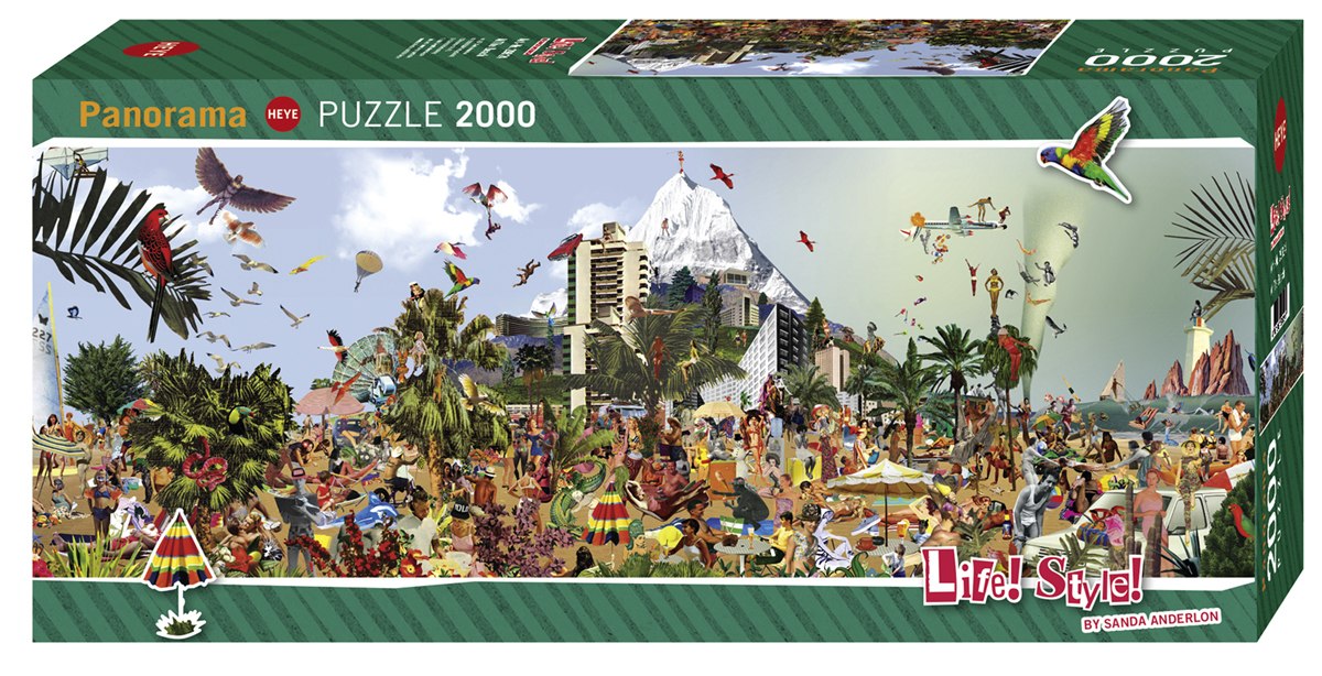 At the Beach - 2000pc Panoramic Jigsaw Puzzle By Heye  			  					NEW - image 1