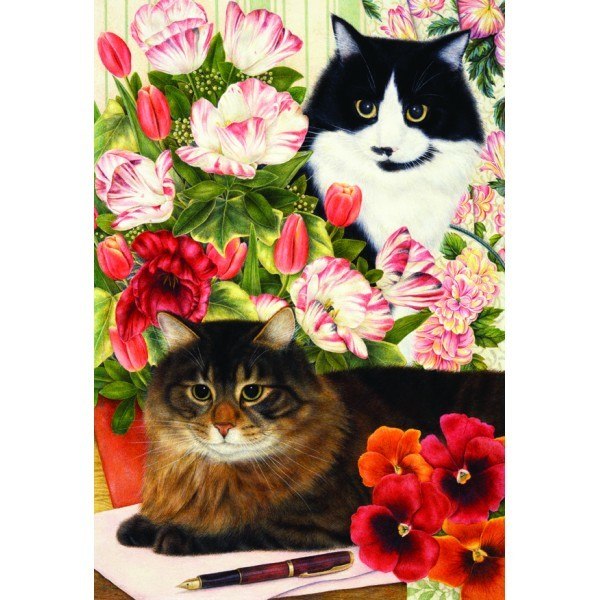 Country Cats: Desk Mates - 500pc Jigsaw Puzzle by Holdson