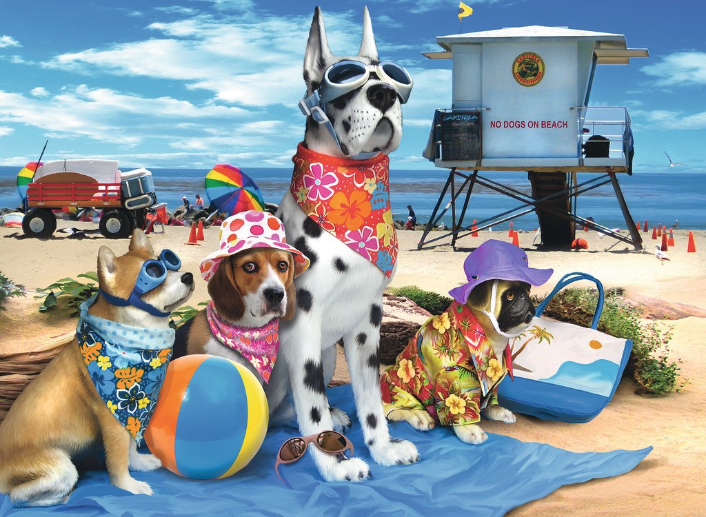 No Dogs on the Beach  - 100pc Jigsaw Puzzle by Ravensburger