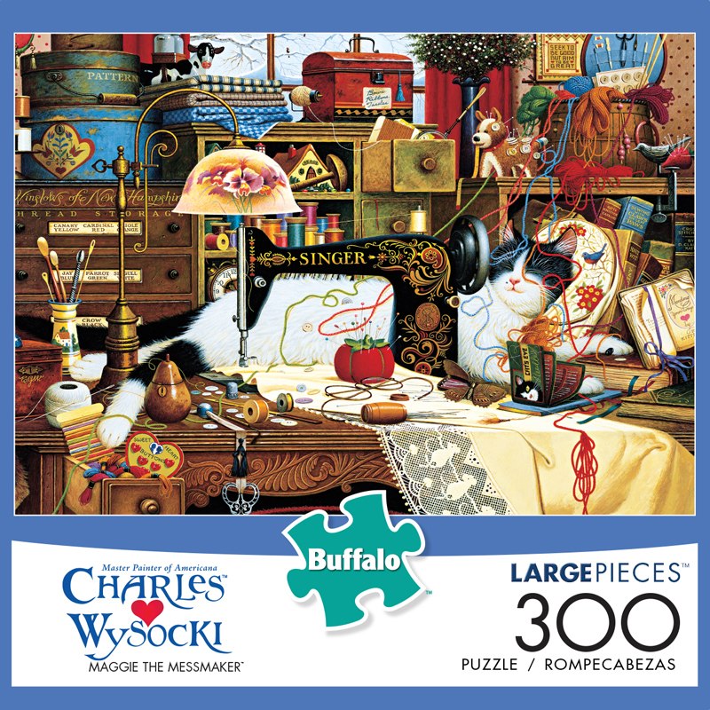 Charles Wysocki: Maggie the Messmaker - 300pc Large Format Jigsaw Puzzle by Buffalo Games  			  					NEW - image 1