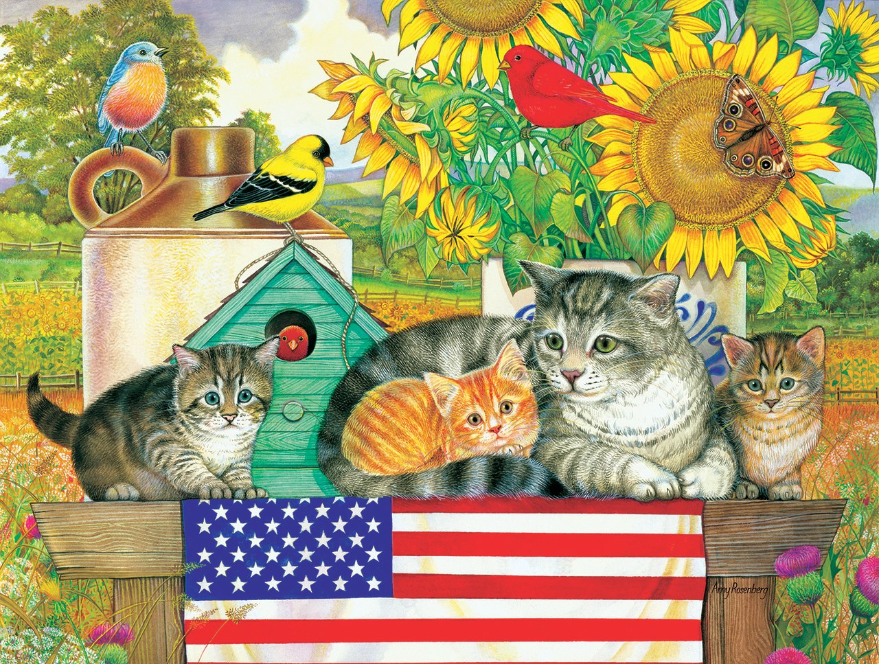 Patriotic Kittens - 300pc Jigsaw Puzzle by Sunsout  			  					NEW