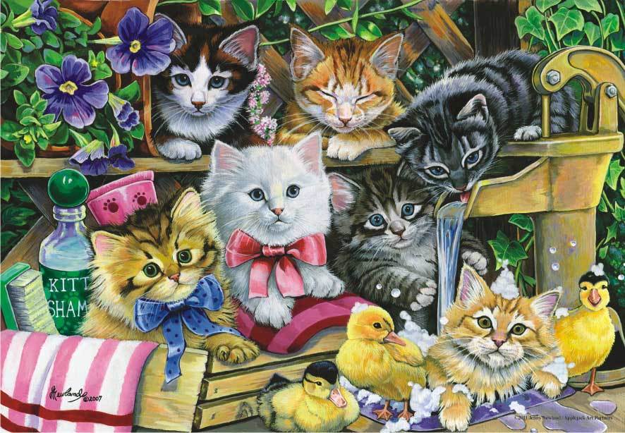 Bathtime Kittens - 260pc Jigsaw Puzzle by Anatolian