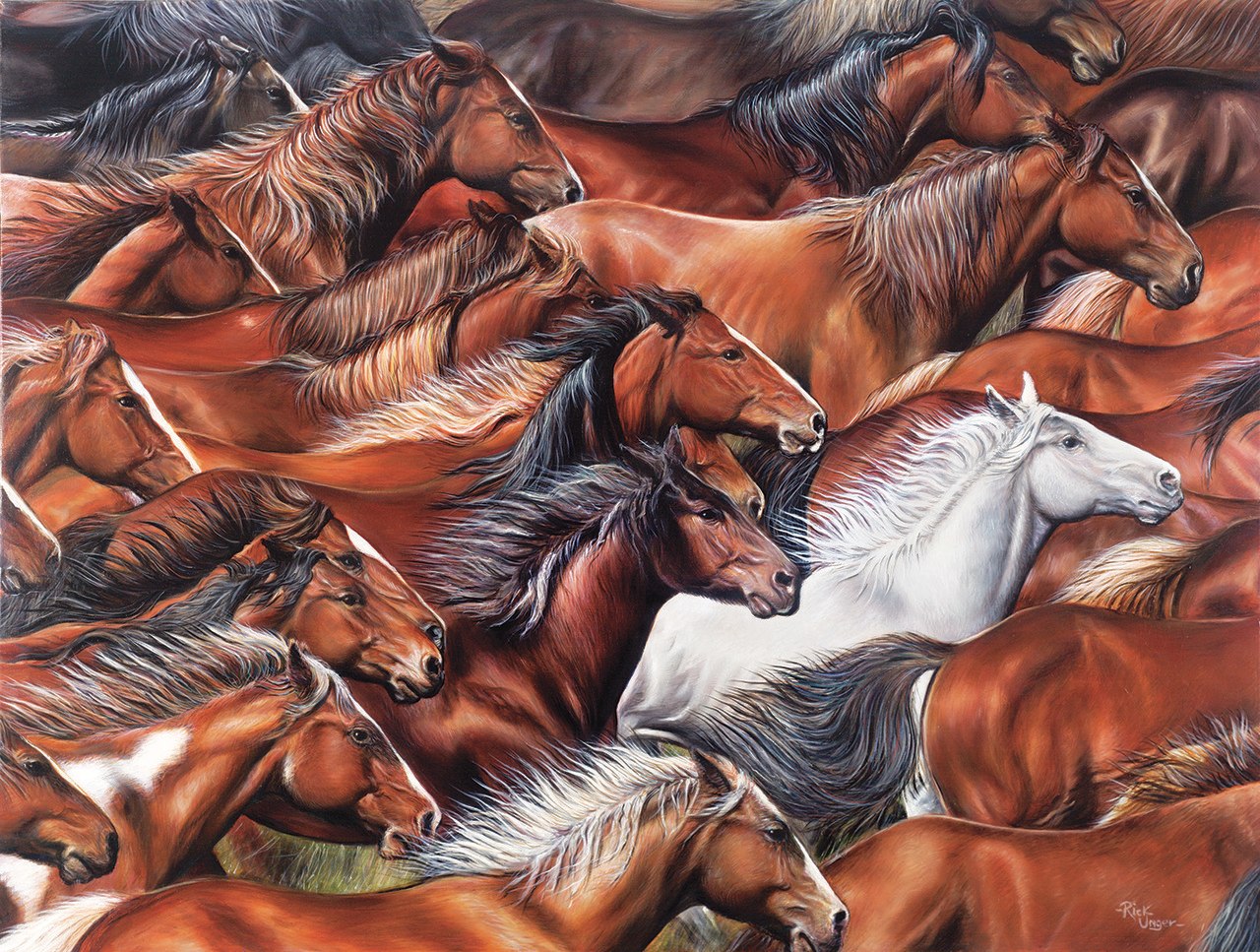 Horse of a Different Color - 500pc Jigsaw Puzzle By Sunsout  			  					NEW
