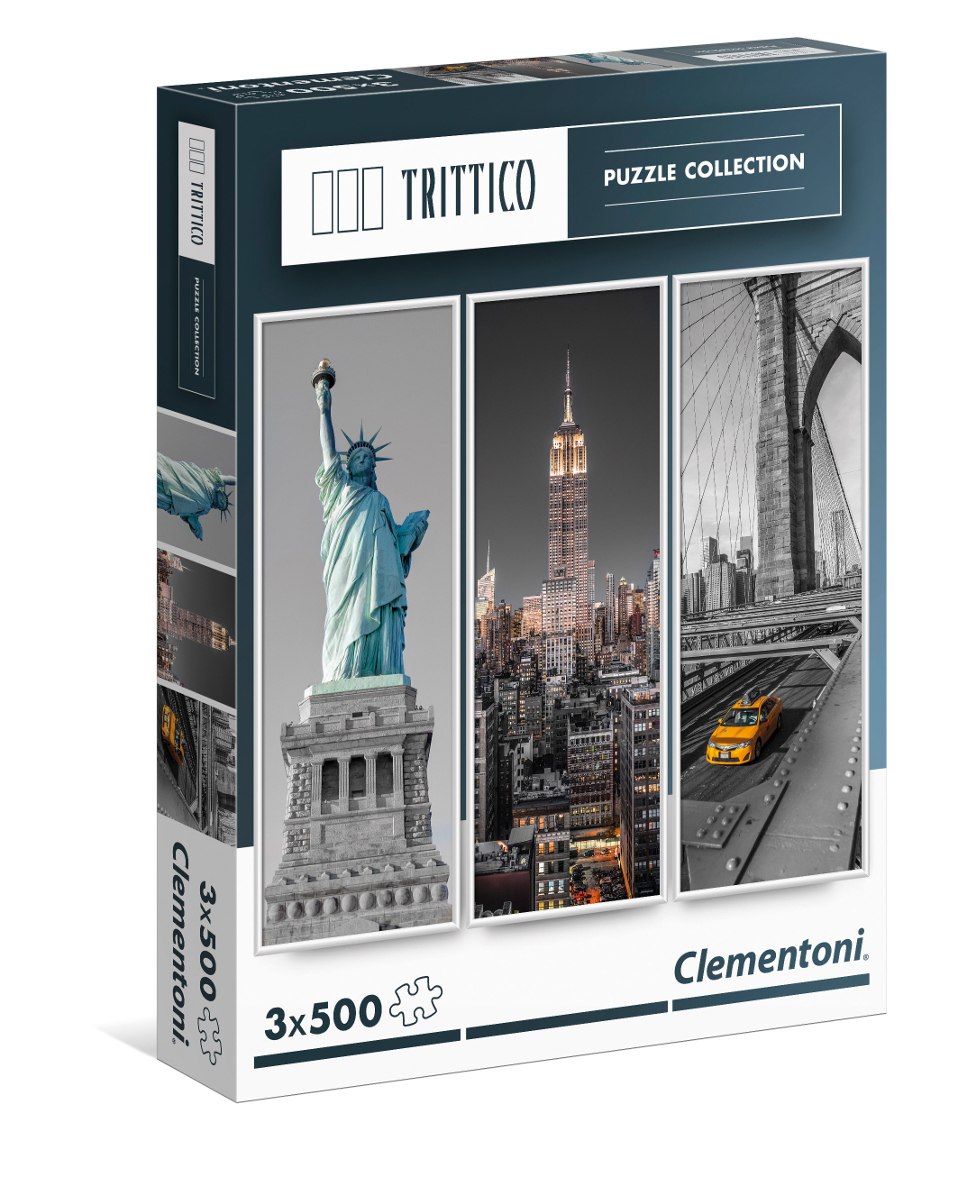 New York Trittico - 3 x 500pc Jigsaw Puzzle MultiPack by Clementoni - image 1