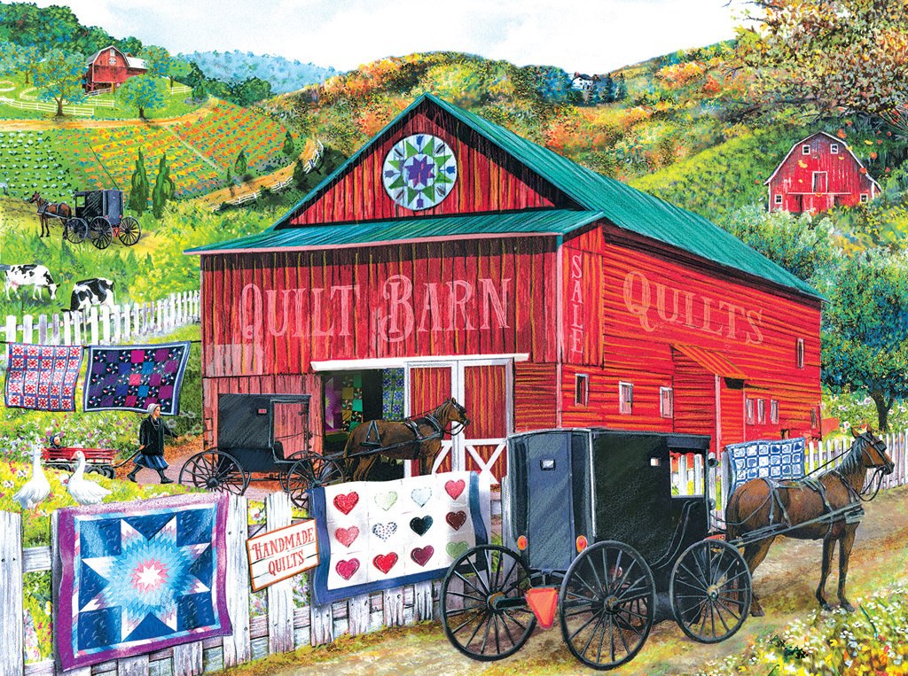 Stopping at the Quilt Barn - 1000pc Jigsaw Puzzle by SunsOut