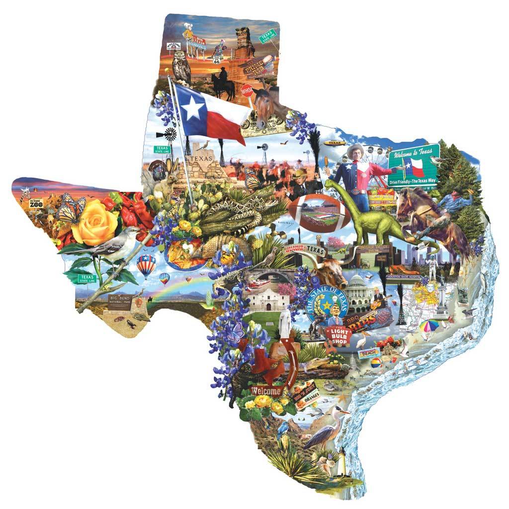 Welcome to Texas - 1000pc Shaped Jigsaw Puzzle by Sunsout