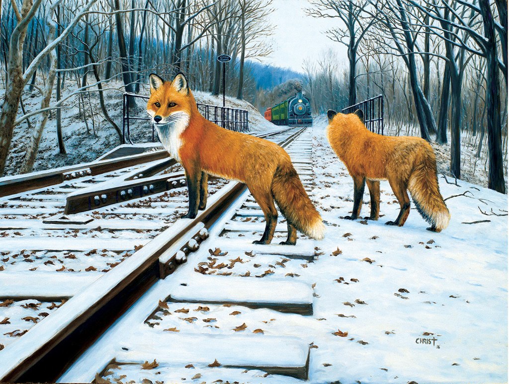 Fox Tracks - 500pc Jigsaw Puzzle by Sunsout