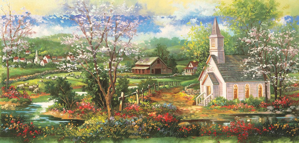 Little White Church - 1000pc Jigsaw Puzzle by SunsOut