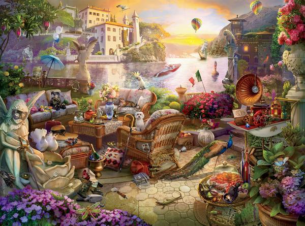 Seek and Find: Italian Terrace - 1000pc Jigsaw Puzzle by Ceaco  			  					NEW - image 2