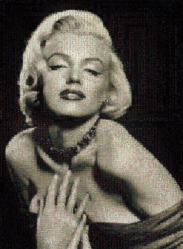 Marilyn Monroe Mosaic - 500pc Photomosaic Jigsaw Puzzle By Tomax